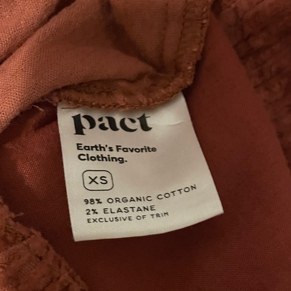 Pact Organic Women's Corduroy Cropped Wide Leg Pants - Warm Rust - Picture 11 of 11
